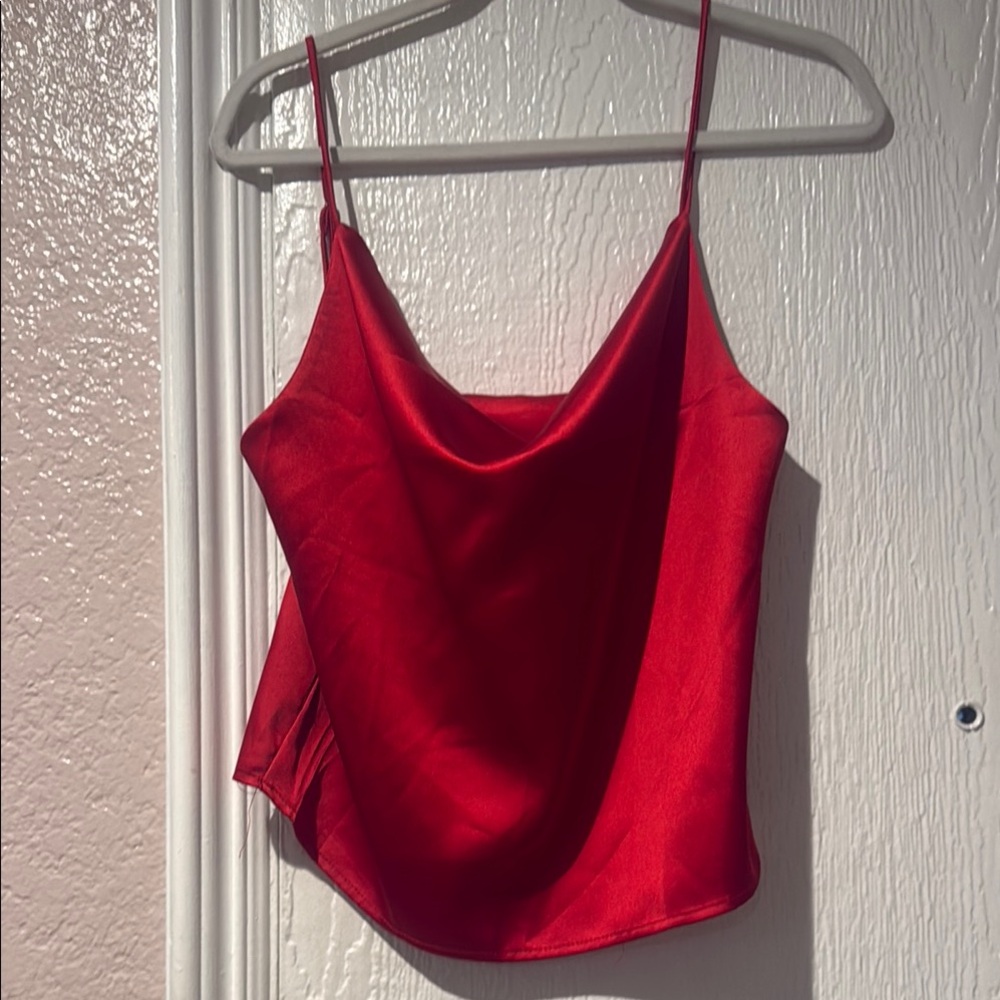 SHEIN Red Sleeveless Camisole Crop Top